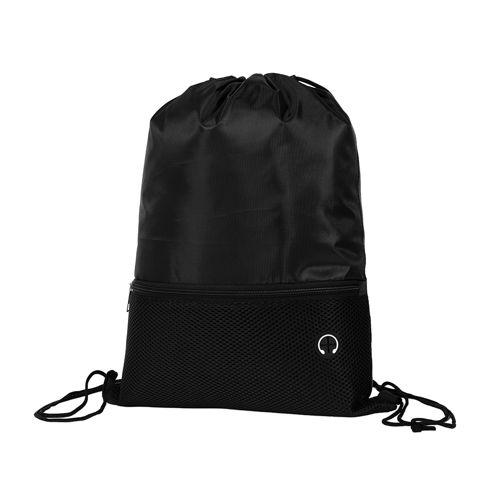 Mochila Saco Esportiva Poliéster Com Bolso E Fone, Viagem, Academia, Passeios, Atividades — imagem 2 de 2