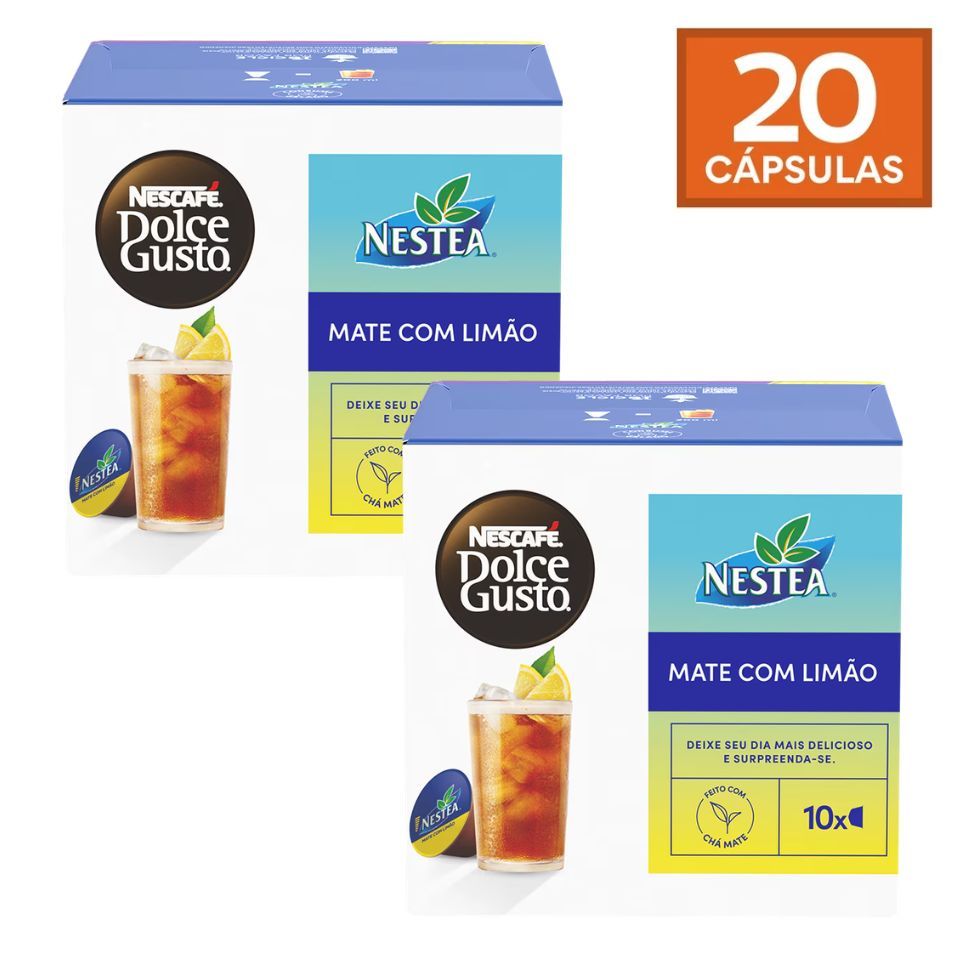 Kit 20 Cápsulas Dolce Gusto Sabor Nestea Mate Limão Chá