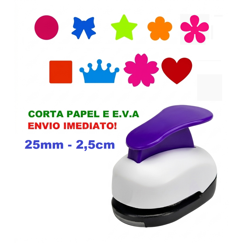 Kit 9 Perfurador Cortador Furador De Eva E Papel Scrapbook - 25mm - 2,5cm