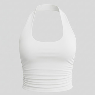 Cropped Feminino Frente Única Franzido Suplex Academia Fitness Ajustado ao Corpo Confortável