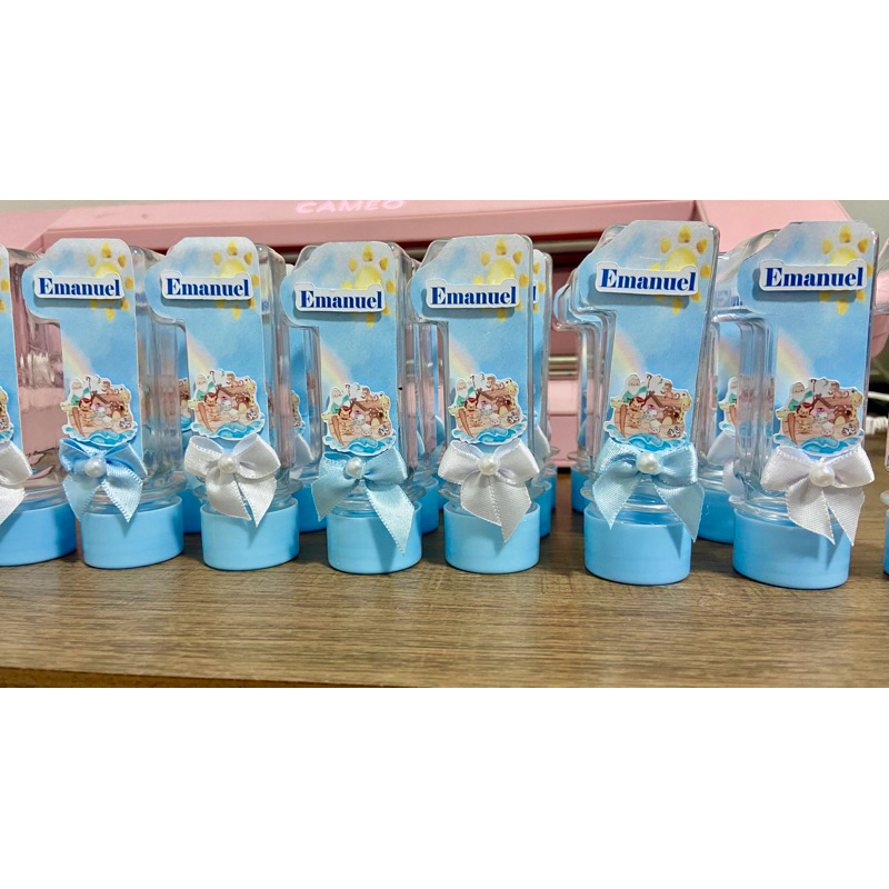 Kit com 20 Tubetes número 1 Personalizado Tema Arca de Noé