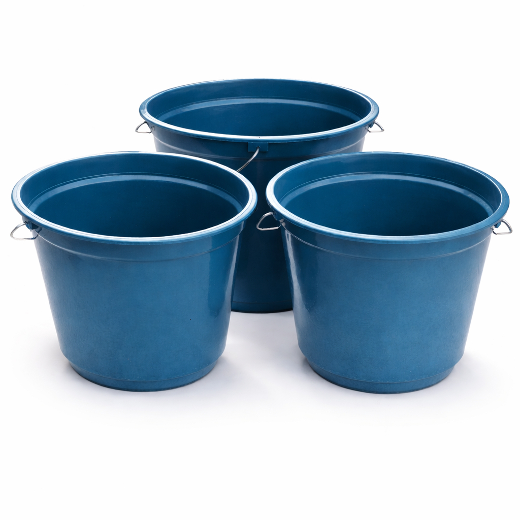 Balde Plástico 7L ou 13L Reciclado Kit 1 2 ou 3 Unidades Resistente Multiuso Casa Limpeza