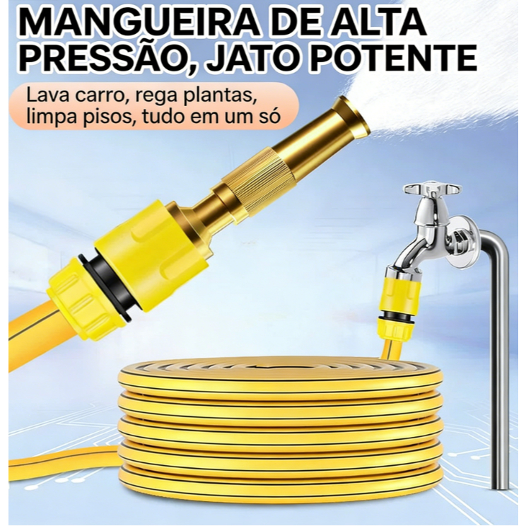 Bico de Mangueira de Compressão 1/2 + Conector Esguicho – Para Limpeza e Irrigação de Jardim em Oferta na Shopee