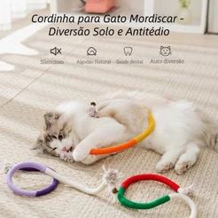 Brinquedos Interativos De Mastigar Gatos De Algodão Para Limpeza Dos Dentes , De Corda De Grama De Gato Interior Moer Os