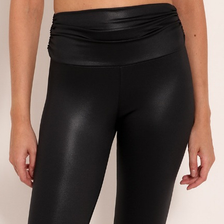 Calça Legging Feminina Com Franzido Lateral Cintura Alta Premium