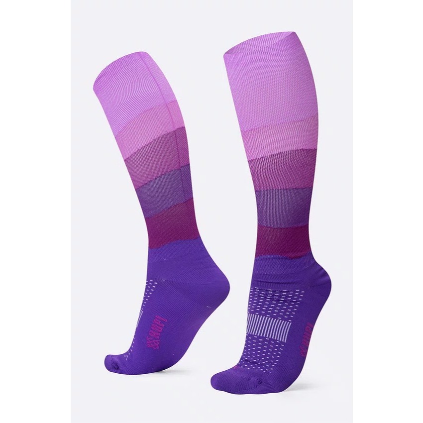 Meia HUPI Cano Longo 30cm Colors Roxo, Tamanho 36-42 Ideal para Corrida e Ciclismo