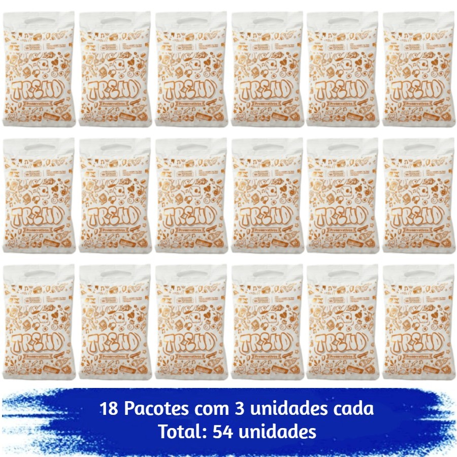 Preservativo Trend Lubrificado Com 54 Unidades 18x3