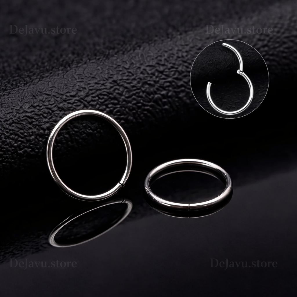 Piercing Argola Lisa Articulada em aço cirúrgico Fecho Click Resistente Articulado
