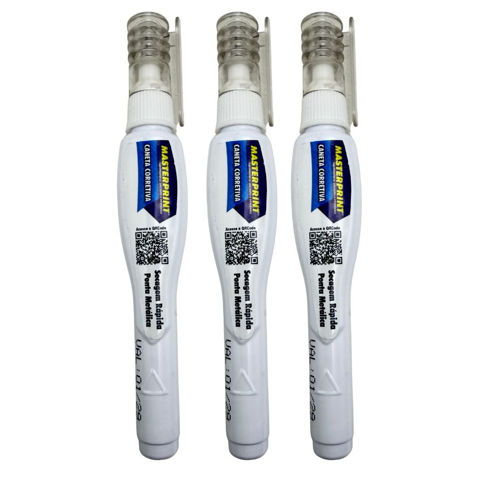 Caneta Corretiva Masterprint 1,6mm Branca Secagem Rápida Ponta de Metal em Oferta na Shopee