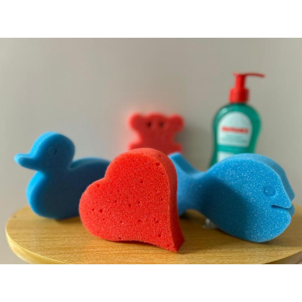 Esponjas de Banho Infantil | Formas Divertidas | Bucha | Patinho para banho | Peixinho