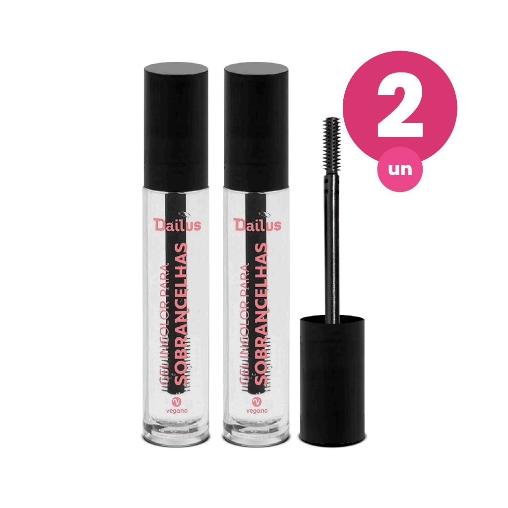 Kit 2 Gel Incolor para Sobrancelha Dailus Vegano 4ml