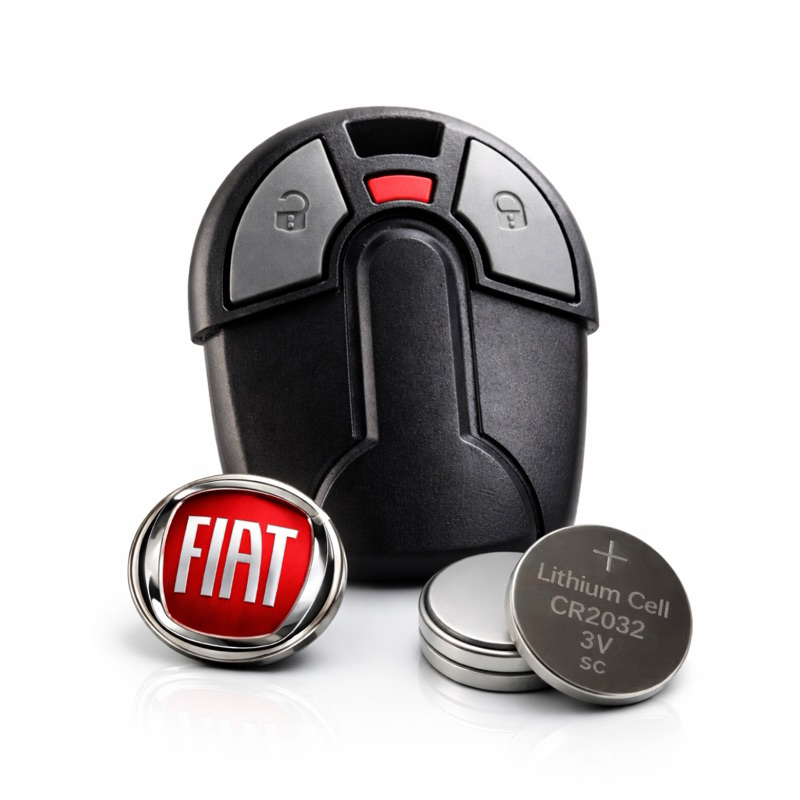 Capa Controle Alarme Fiat Uno Palio Strada + Logo Vermelho + Bateria Oca