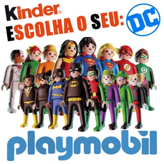 Bonecos Playmobil Kinder Ovo -  Coleção DC - Escolha o seu: em Oferta na Shopee