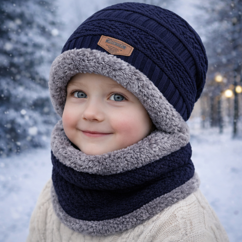 Detalhes do Kit Touca Gorro + Cachecol Pelinho Infantil Inverno La Casual Unissex Protetor de Pescoço