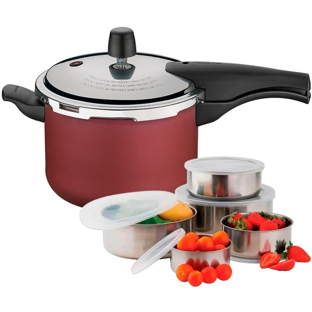 Panela de Pressão Tramontina Vancouver 4,5 Litros E Conjunto Tigelas Com Tampa Inox 5 Peças em Oferta na Shopee
