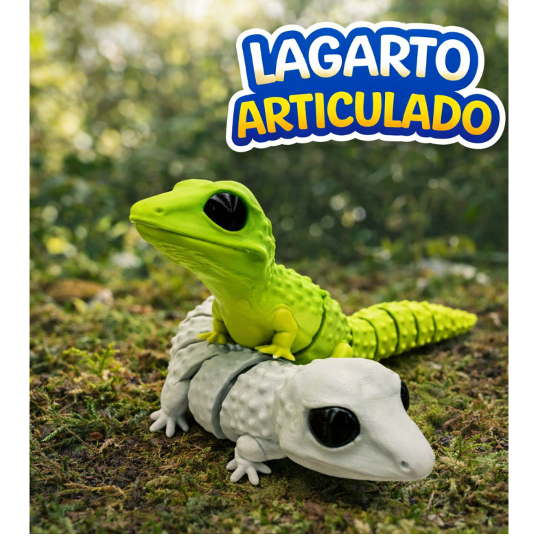 Lagarto Articulado 3D | Brinquedo Flexível e Realista – Anti Estresse e Decorativo