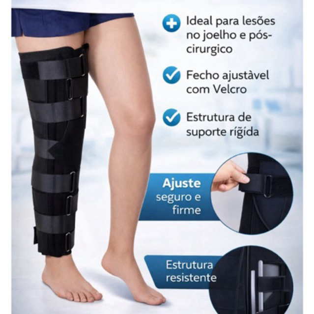 Imobilizador de Joelho Profissional | Estabilizador Ortopédico Ajustável Pós Cirurgia e Lesões em Oferta na Shopee