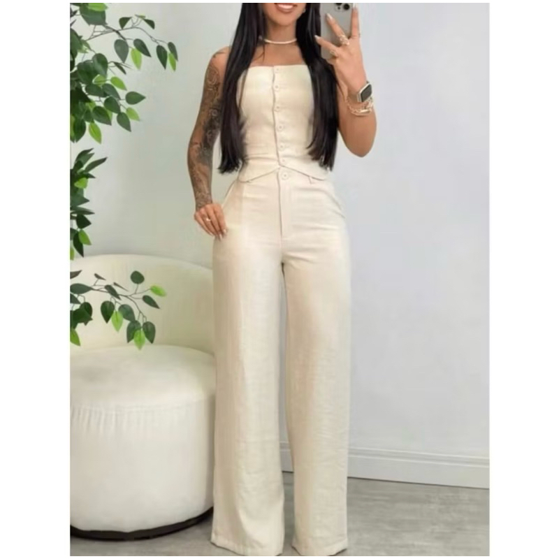 Conjunto Social TOMARA QUE CAIA CALÇA PANTALONA Alfaiataria Feminino