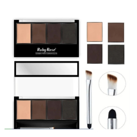 Ruby Rose Sombra Para Sobrancelha + Ruby Rose Base Soft Matte