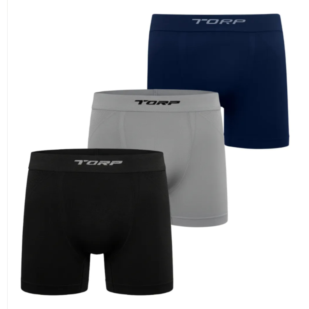Kit 3 Cuecas Boxer Torp Sem Costura Original Microfibra Masculino Adulto Térmico Ajustável
