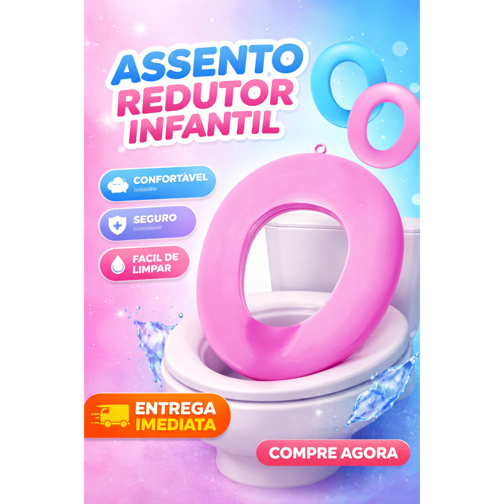 Assento Redutor Infantil Para Desfraude Vaso Sanitário  Azul Rosa e  Menino e Menina Penico. em Oferta na Shopee