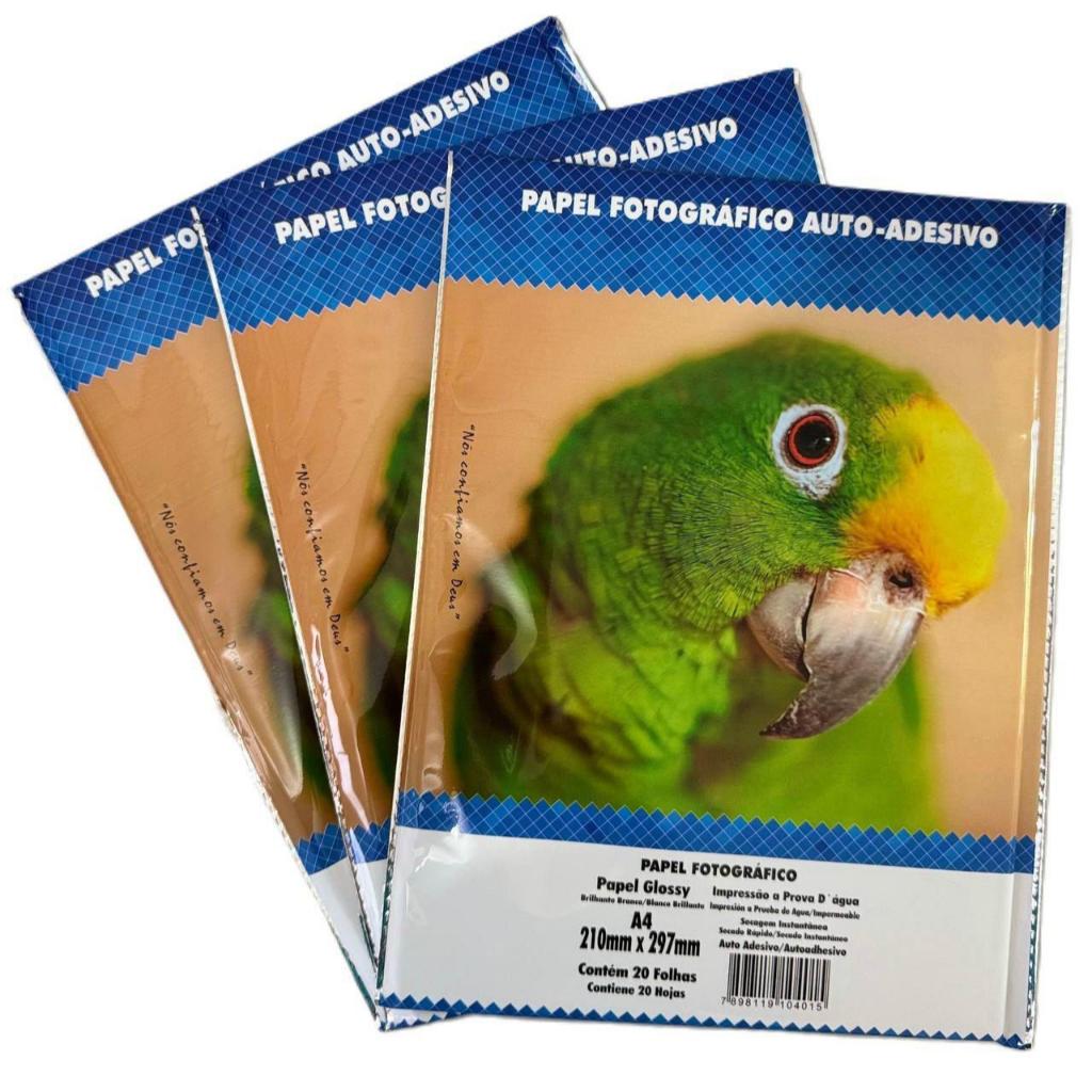 Papel Fotográfico 115g Adesivo Glossy A4 100 Folhas Masterprint