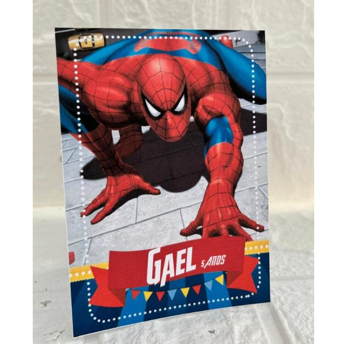 PLAQUINHAS ,CENTRO DE MESA HOMEM ARANHA AZUL