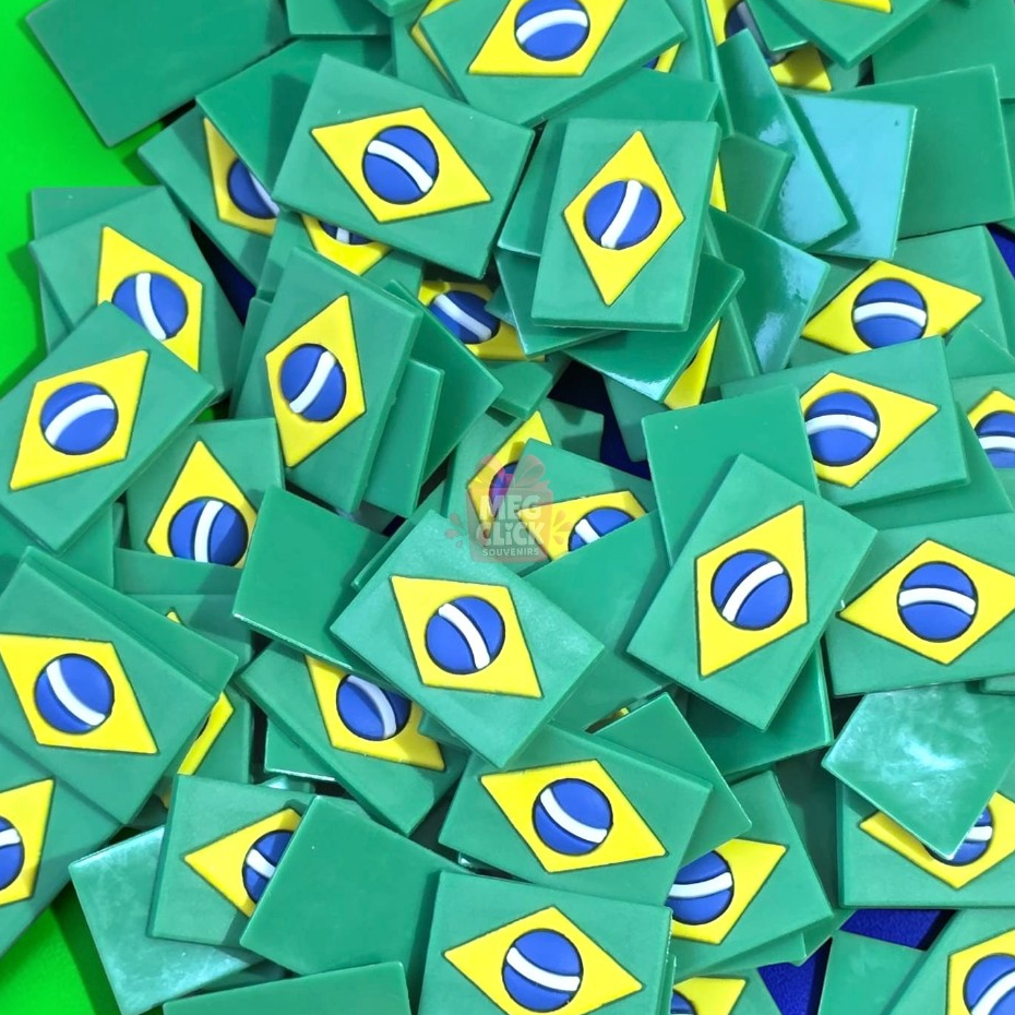 Kit 10 Mini Apliques Bandeira Brasil | Apliques Emborrachados para Laços, Artesanato e Copa em Oferta na Shopee