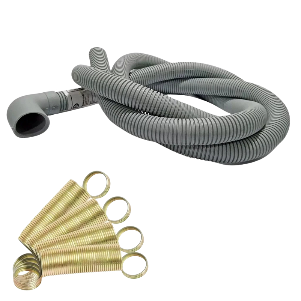 4 TIRANTE MOLA E MANGUEIRA DE SAIDA PARA MAQUINA DE LAVAR COMPATIVEL COLORMAQ OU  ELECTROLUX