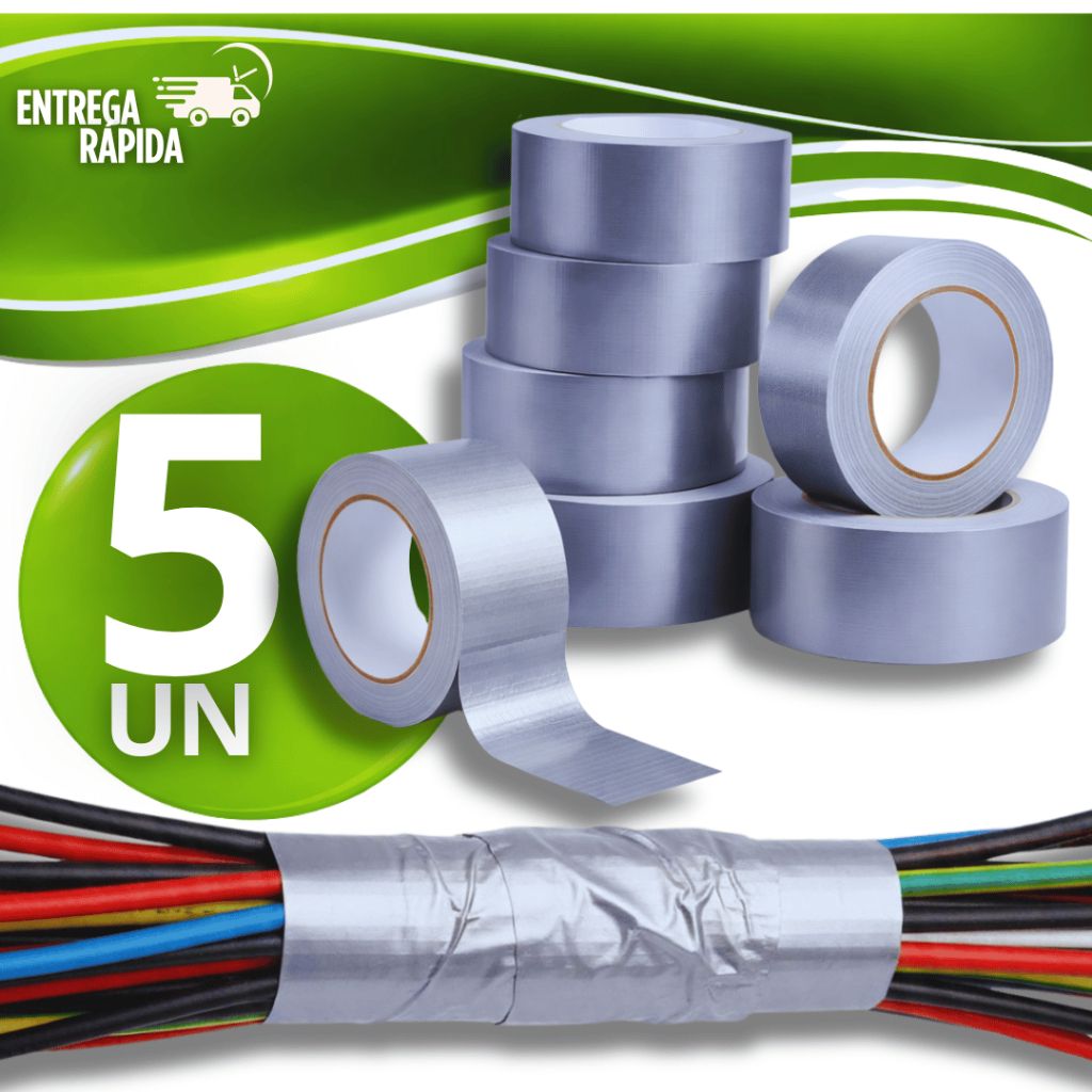 Combo Silver Adesivo Prata Reforçada Multiuso 10mtr x 45mm Reparos Rápido Vedação Utilidades