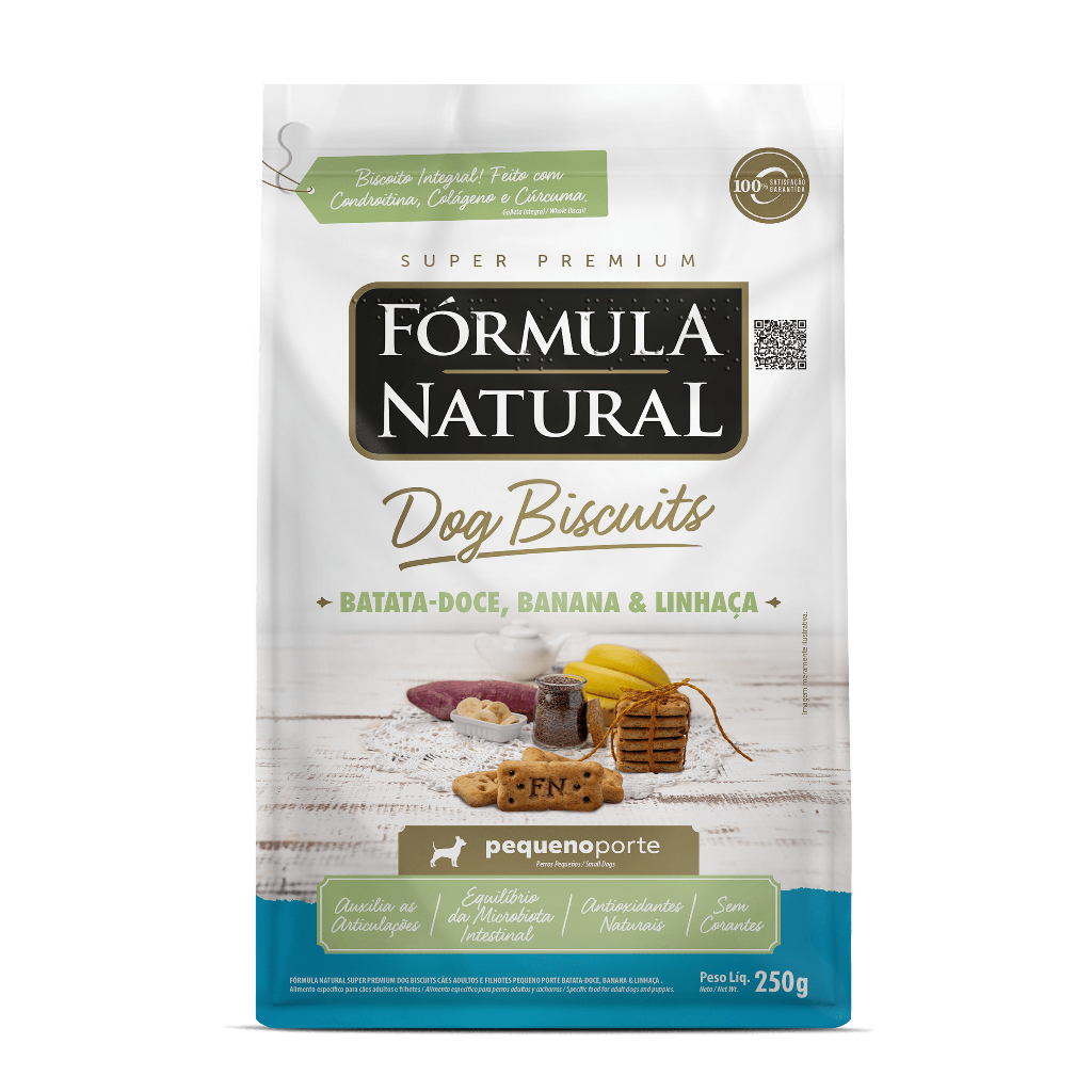 Fórmula Natural Dog Biscuits Batata Doce, Banana e Linhaça Pequeno Porte em Oferta na Shopee