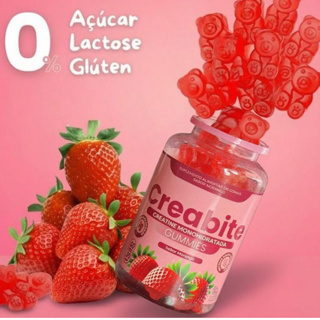 Pote de creatina em goma de 60 unidades Sabor Morango/zero açúcar 100% pura mono hidratada/importada em Oferta na Shopee