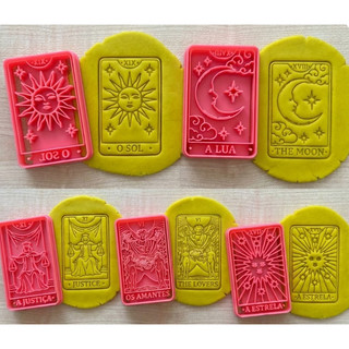Kit de Cortadores Tarot Cartas de Tarô Cookie Cutter Molde Bolacha