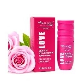 Óleo de Rosa Mosqueta da Max Love é formulado com Rosa Rubiginosa para Corpo Rosto Cabelo Unhas 100% PURO