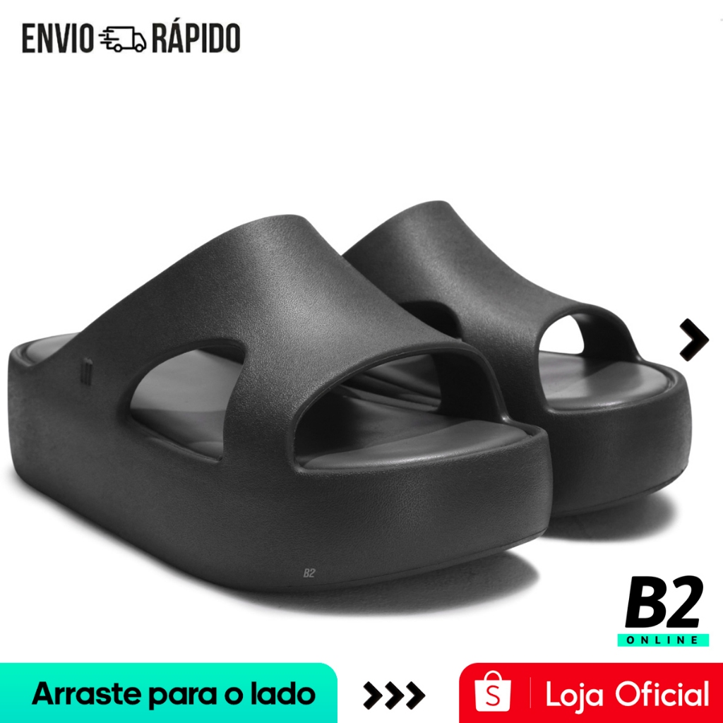 Chinelo Melissa Plataforma Free Cut Out Feminino Preto Original com Nota Fiscal e Garantia