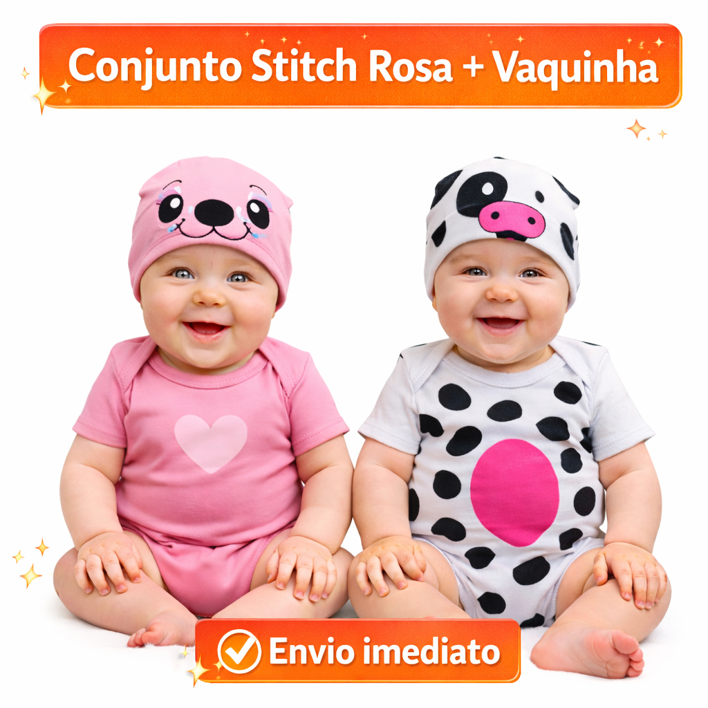 Conjuntos Temáticos – Body e Touca para Bebês