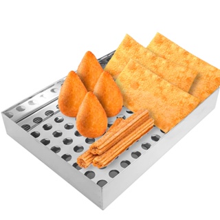 Escorredor De Batata Pastel Salgados Coxinha 35x25cm Em Inox em Oferta na Shopee