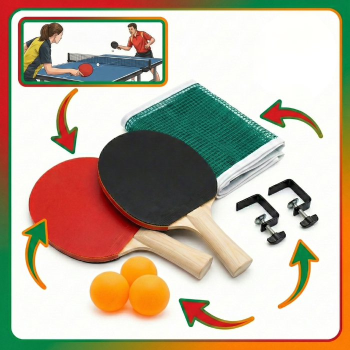 Kit Tênis de Mesa Ideal para crianças e Diversão Com a Família Brinquedo Esportivo