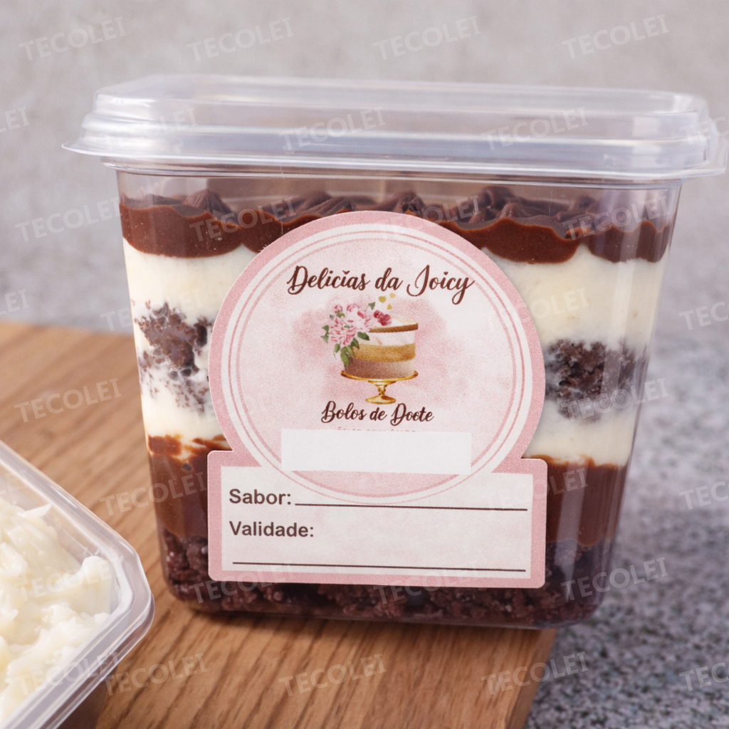 Adesivo Bolo De Pote Personalizado Sabor E Validade potes embalagens alimento doce alegria