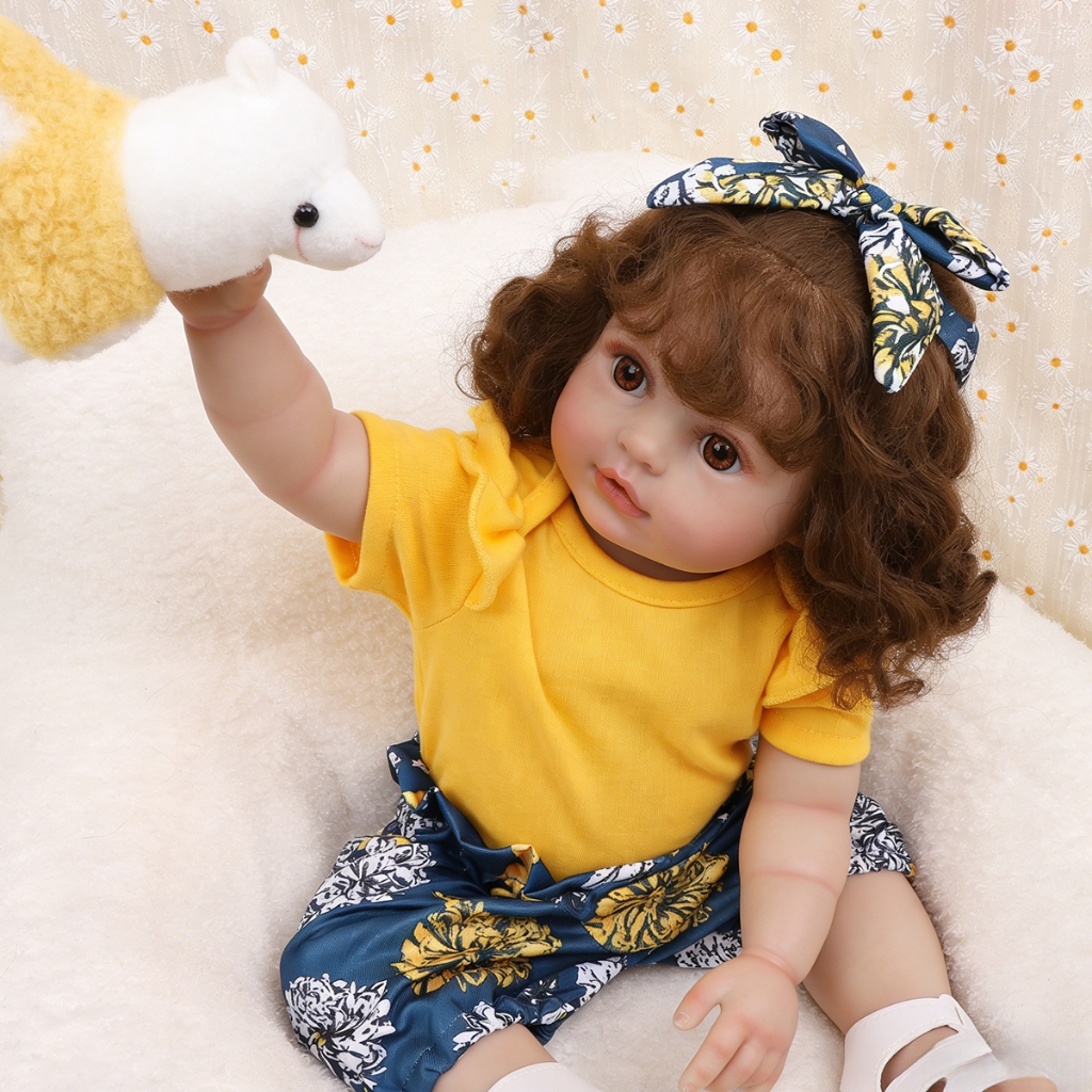 Boneca Reborn Bebê Realista 55cm Menina Olho Castanho Pode dar Banho em Oferta na Shopee