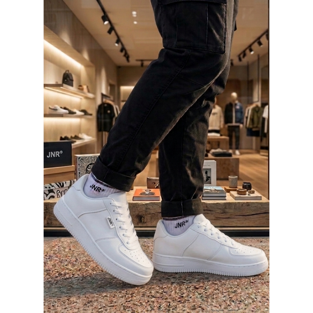 Tênis Branco Feminino Premium Original JNR Feminino e masculino - Conforto original Relampago — imagem 2 de 2