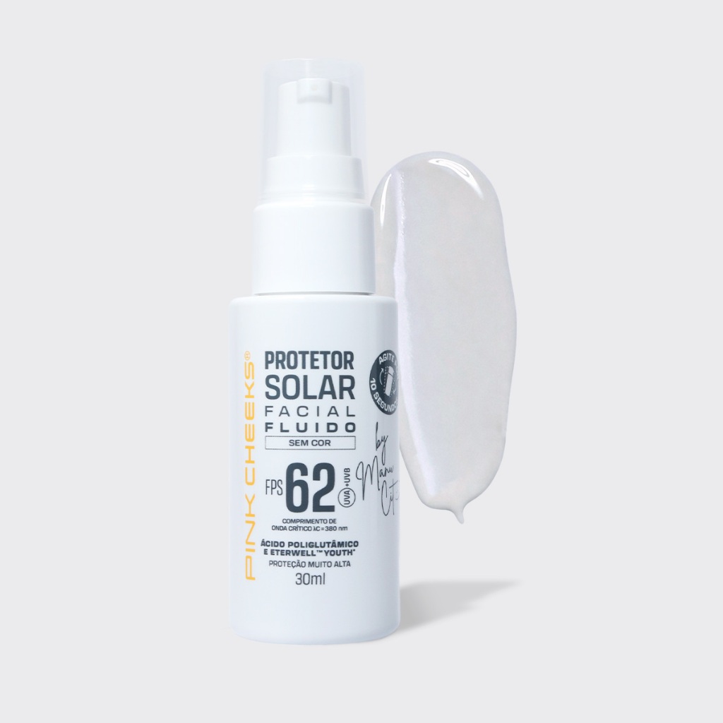 PROTETOR SOLAR FACIAL FLUIDO SEM COR BY MANU CIT FPS 62 FPUVA 35 30ML