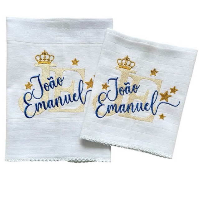 Kit Fraldas Picueta Boca Personalizadas Valletex - Com Nome Do Bebe Menino Menina Toalhinha