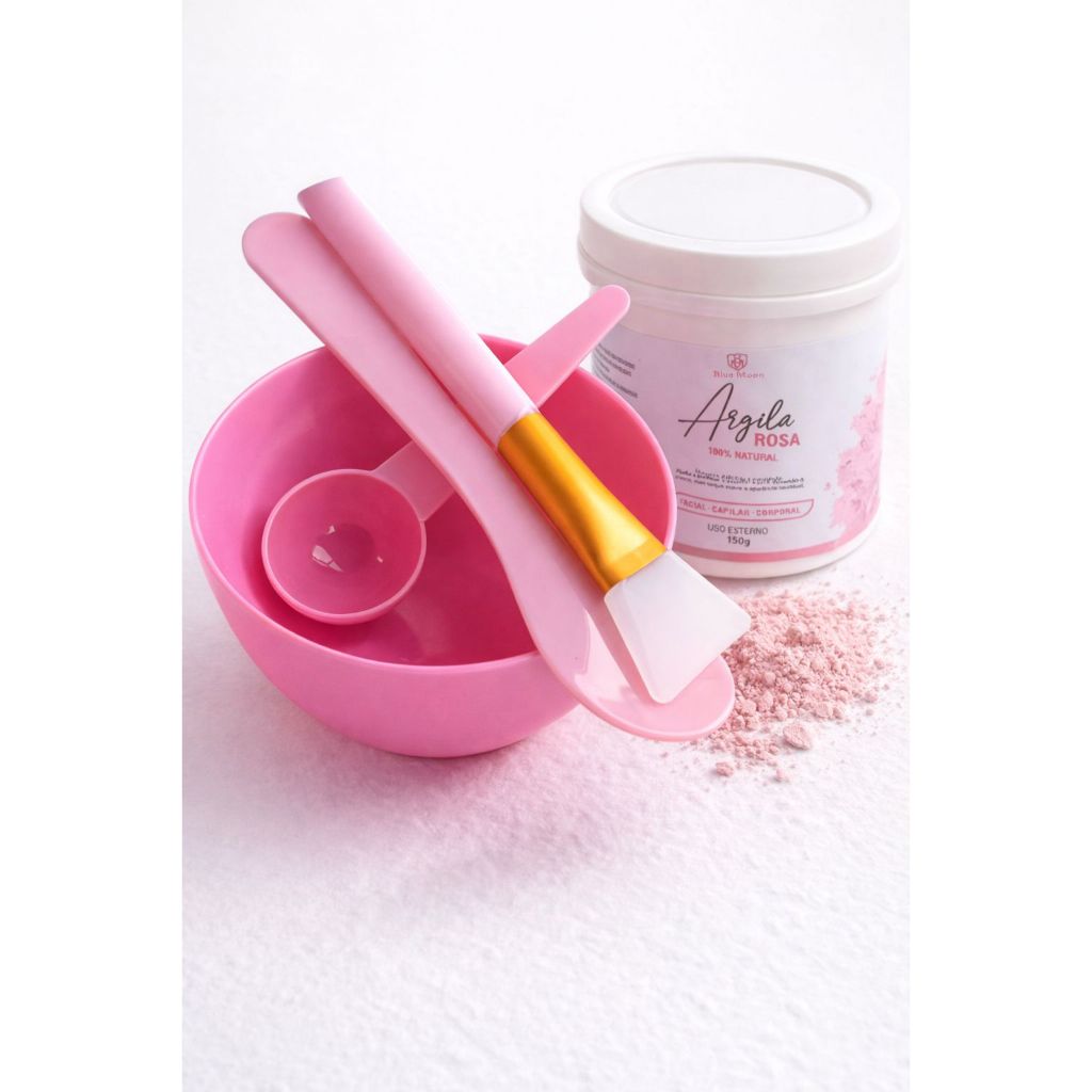 kit acessorios para skincare + Argila Facial Corporal Escolha seu Kit (Pincel ou Kit Completo)