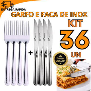 Kit Garfo e Faca Inox 36 Peças Para Cozinha Enxoval Festa Restaurante Buffet em Oferta na Shopee