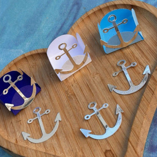 ✨ Kit com 50 Forminhas de Âncora – Tema Marinheiro / Fundo do Mar / Sereia ✨
