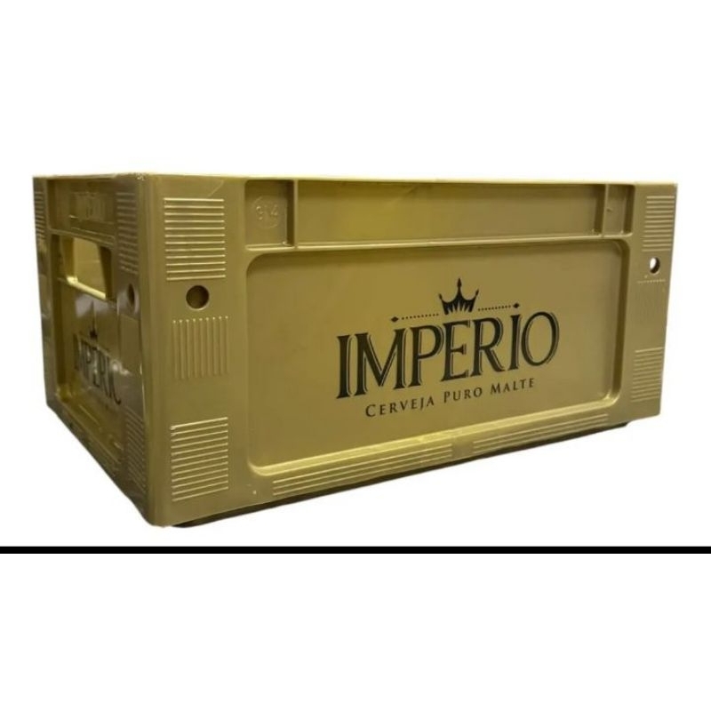 Caixa de engradado cerveja império de 24 garrafas de 300 ml de vidro retornável