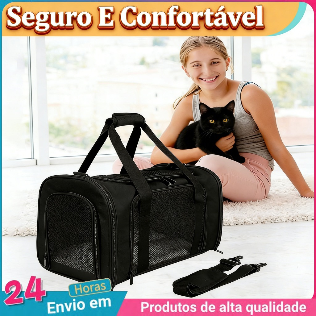 Bolsa Transporte Cães E Gatos Mochila Avião Viagem Mala
