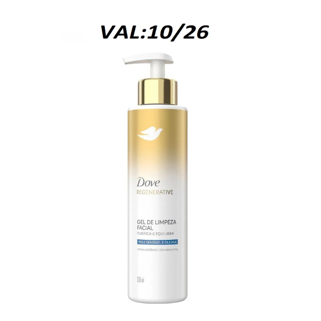 Dove Gel de Limpeza Facial 300g | Purifica & Equilibra Pele Sensível Antioleosidade com Zinco(096493)