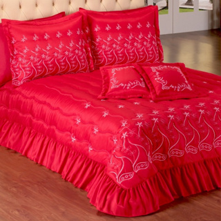 *PROMOÇÃO* Cobre Leito Colcha Edredom Queen 05 Peças Elegante Confortável Bordado Exclusivo Premium em Oferta na Shopee